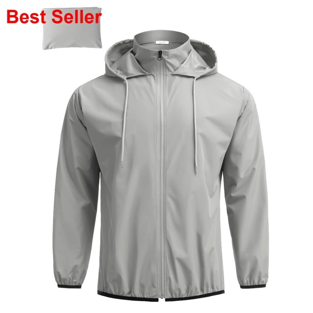 Lightweight Packable Waterproof Rain Jacket with Hood for Hiking Golf